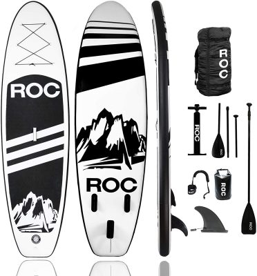 Roc Inflatable Stand Up Paddle Board W Free Premium SUP Accessories & Backpack