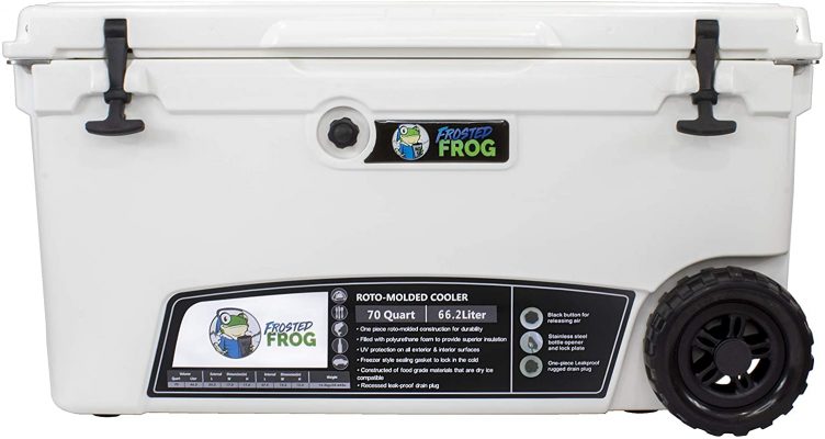 Frosted Frog White 70 Quart Ice Chest