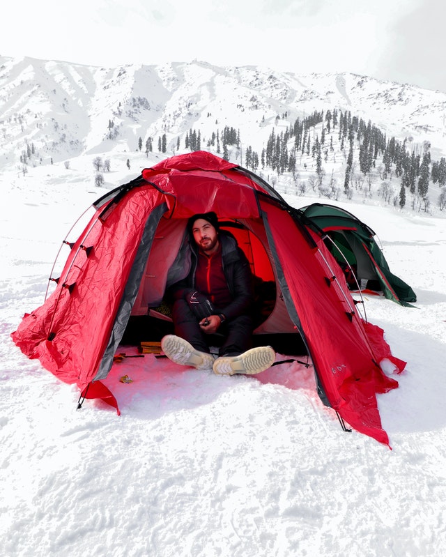 Winter Camping Tent Site