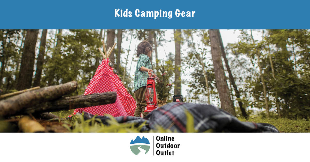 Kids Camping Gear Blog Header with a kid and tent.